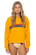Retro 5 STRIPE RELAXED CREW SWEATSHIRT - VINTAGE GOLD