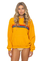 Retro 5 STRIPE RELAXED PULLOVER HOODIE - VINTAGE GOLD