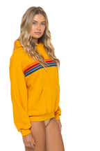 Retro 5 STRIPE RELAXED PULLOVER HOODIE - VINTAGE GOLD