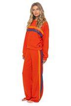 Retro 5 STRIPE RELAXED CREW SWEATSHIRT - VINTAGE ORANGE