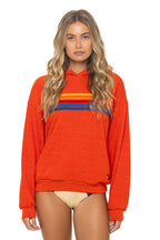 Retro 5 STRIPE RELAXED PULLOVER HOODIE - VINTAGE ORANGE
