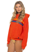 Retro 5 STRIPE RELAXED PULLOVER HOODIE - VINTAGE ORANGE