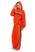 Retro 5 STRIPE RELAXED PULLOVER HOODIE - VINTAGE ORANGE