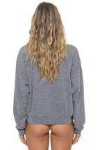 Retro 5 STRIPE RELAXED CREW SWEATSHIRT - HEATHER GREY