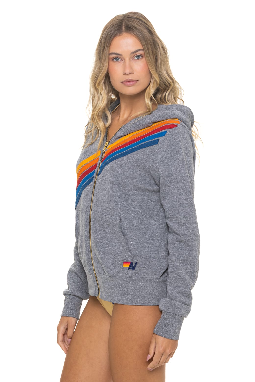 Retro DISCO ZIP HOODIE - HEATHER GREY