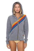Retro DISCO ZIP HOODIE - HEATHER GREY