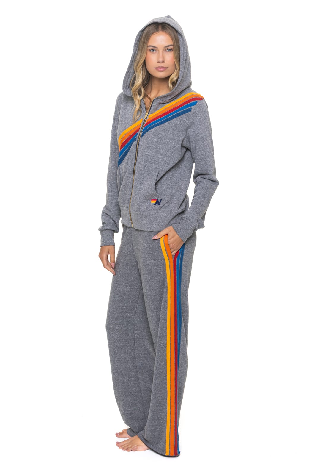 Retro DISCO ZIP HOODIE - HEATHER GREY