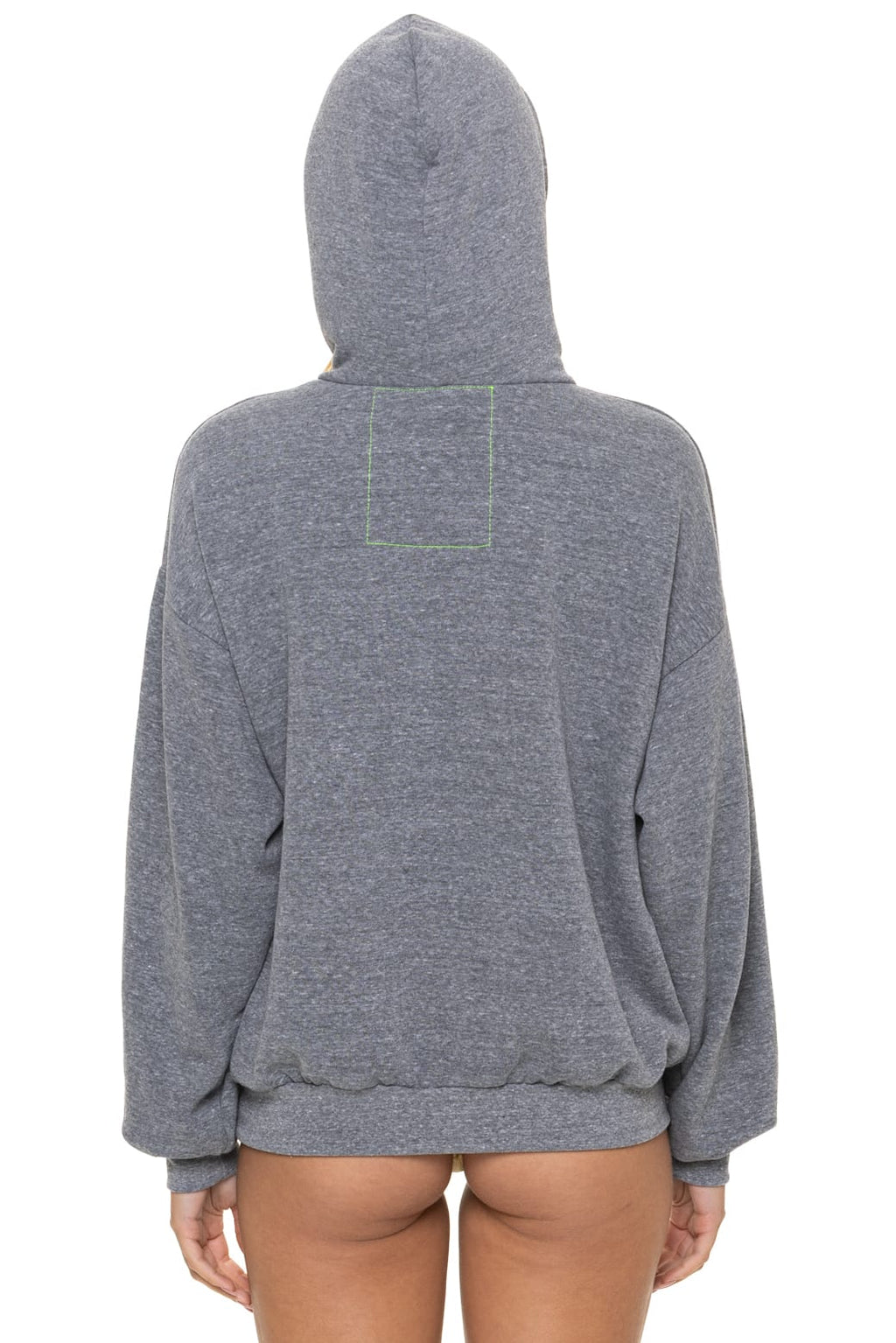 Retro 5 STRIPE RELAXED PULLOVER HOODIE - HEATHER GREY