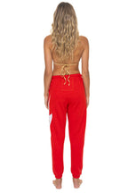 Retro BOLT STITCH SWEATPANTS - RED WHITE