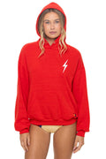 Retro BOLT STITCH RELAXED PULLOVER HOODIE - RED WHITE
