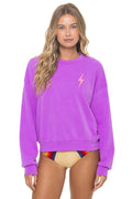 Retro BOLT STITCH RELAXED CREW SWEATSHIRT - NEON PURPLE NEON PINK