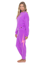 Retro BOLT STITCH RELAXED CREW SWEATSHIRT - NEON PURPLE NEON PINK