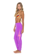 Retro BOLT STITCH SWEATPANTS - NEON PURPLE NEON PINK