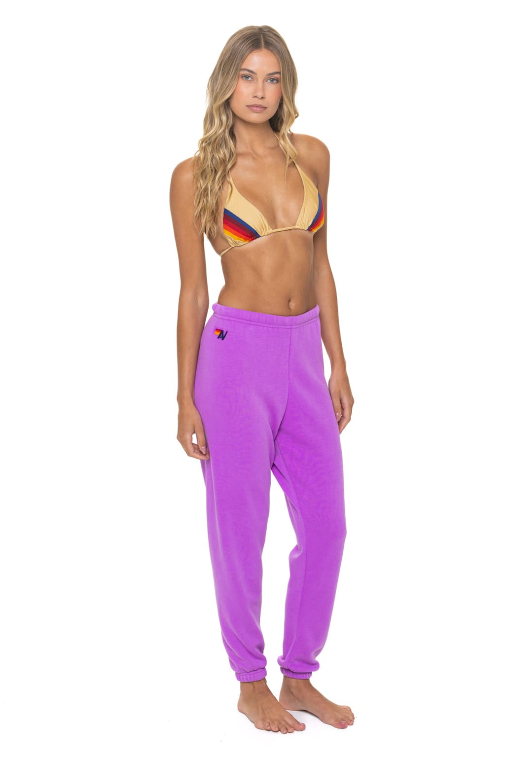 Retro BOLT STITCH SWEATPANTS - NEON PURPLE NEON PINK