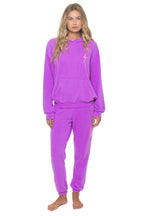 Retro BOLT STITCH RELAXED PULLOVER HOODIE - NEON PURPLE NEON PINK