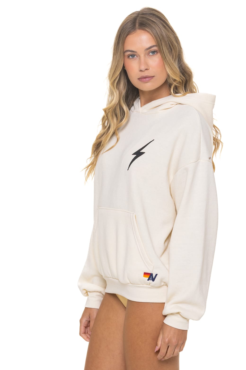 Retro BOLT STITCH RELAXED PULLOVER HOODIE - VINTAGE WHITE