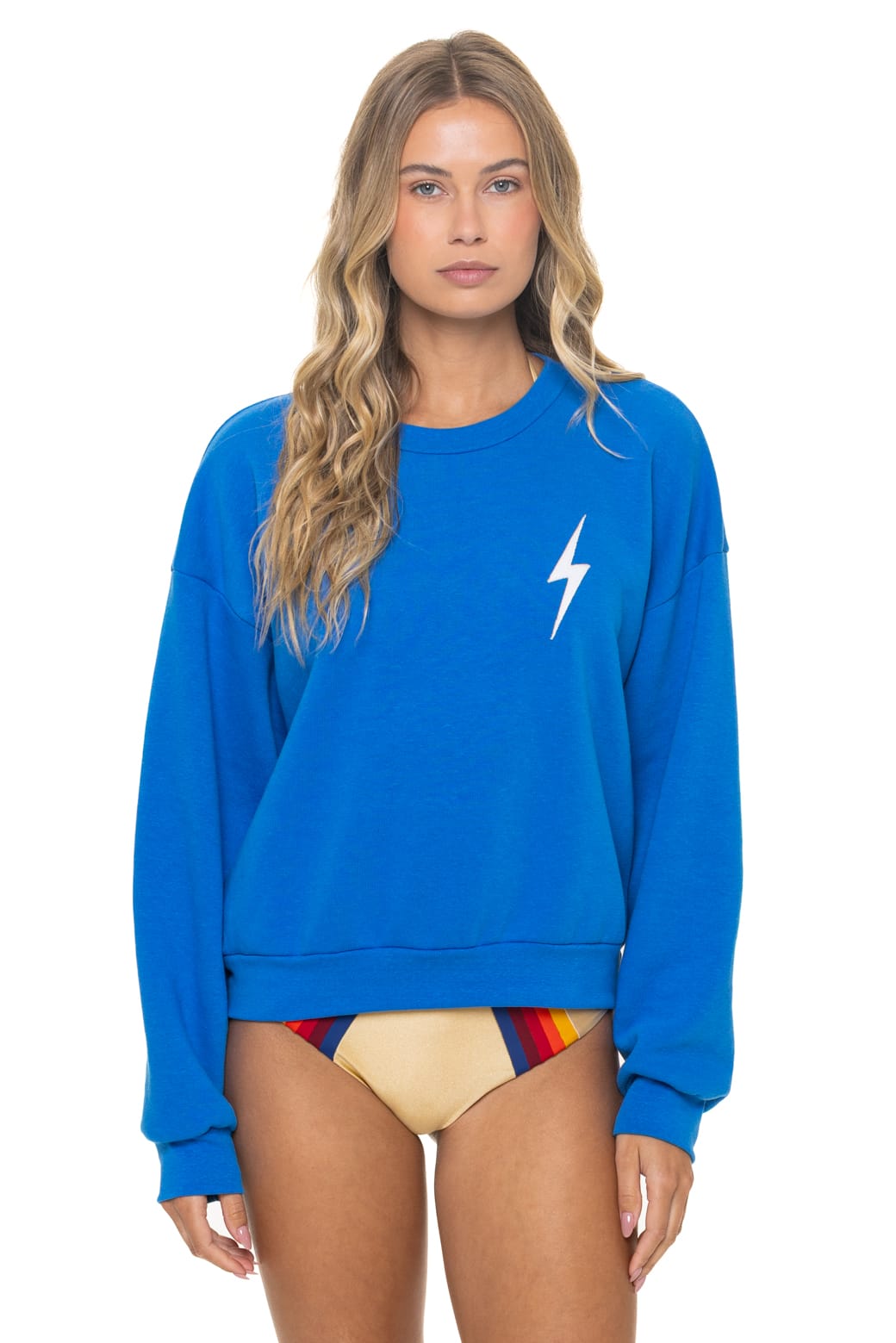 Retro BOLT STITCH RELAXED CREW SWEATSHIRT - OCEAN WHITE