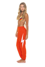 Retro BOLT STITCH SWEATPANTS - VINTAGE ORANGE WHITE