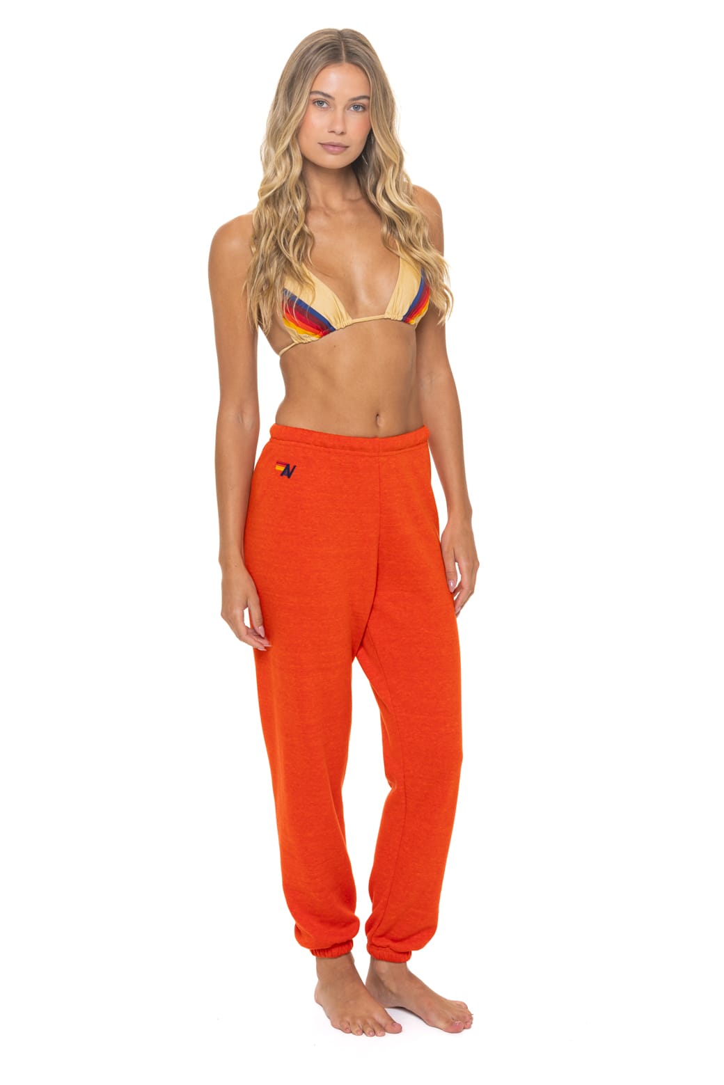 Retro BOLT STITCH SWEATPANTS - VINTAGE ORANGE WHITE