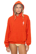 Retro BOLT STITCH RELAXED PULLOVER HOODIE - VINTAGE ORANGE WHITE