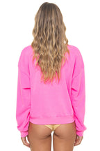 Retro BOLT FADE RELAXED CREW SWEATSHIRT - NEON PINK PINK PURPLE
