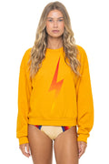 Retro BOLT FADE RELAXED CREW SWEATSHIRT - VINTAGE GOLD RED YELLOW