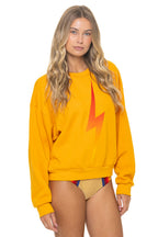 Retro BOLT FADE RELAXED CREW SWEATSHIRT - VINTAGE GOLD RED YELLOW
