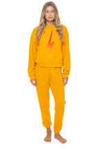 Retro BOLT FADE RELAXED CREW SWEATSHIRT - VINTAGE GOLD RED YELLOW