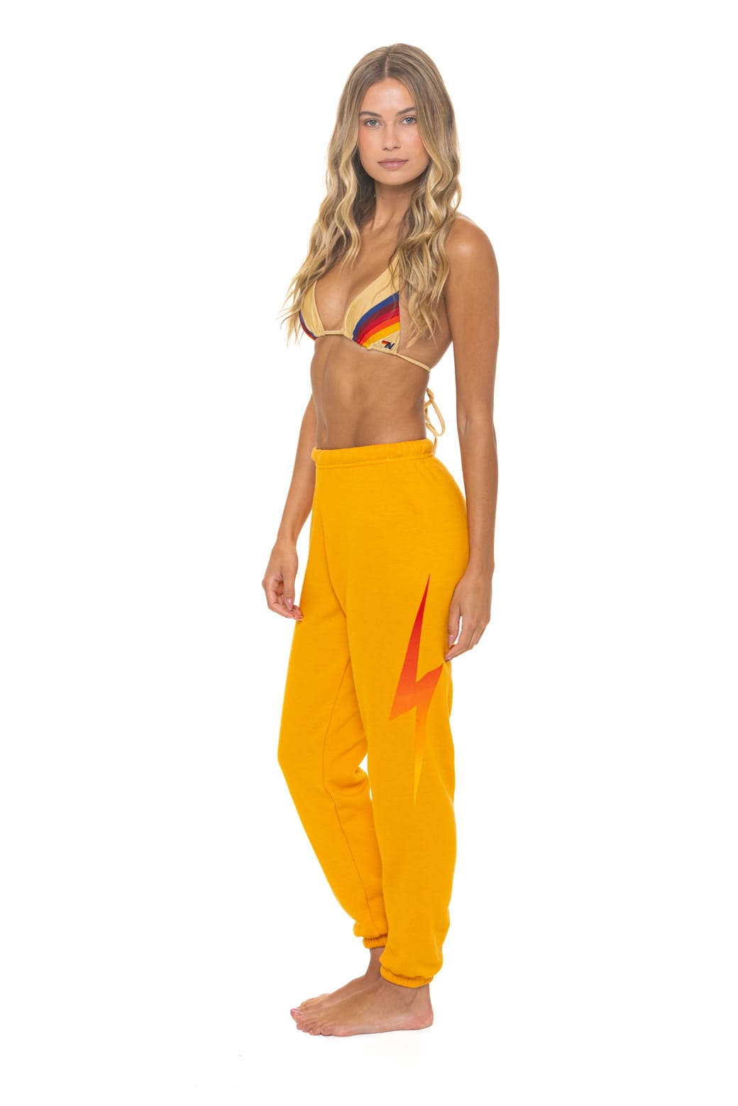 Retro BOLT FADE SWEATPANTS - VINTAGE GOLD RED YELLOW