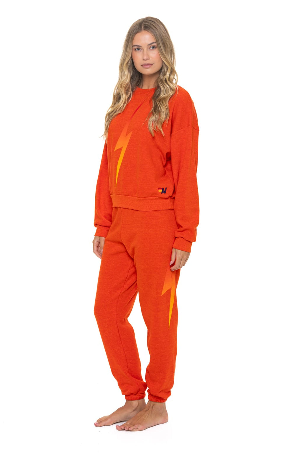 Retro BOLT FADE SWEATPANTS - VINTAGE ORANGE RED YELLOW