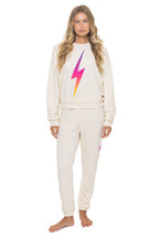 Retro BOLT FADE RELAXED CREW SWEATSHIRT - VINTAGE WHITE PINK PURPLE
