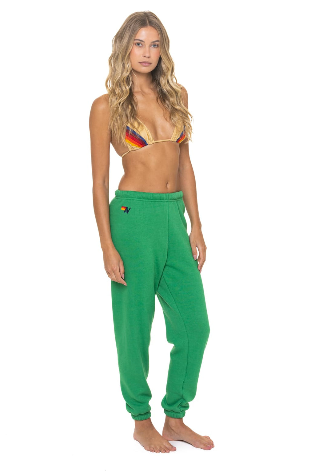 Retro BOLT FADE SWEATPANTS - KELLY GREEN RED YELLOW