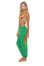 Retro BOLT FADE SWEATPANTS - KELLY GREEN RED YELLOW