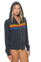 Retro 5 STRIPE HOODIE - CHARCOAL