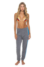 Retro 5 STRIPE SWEATPANTS - HEATHER GREY BLUE