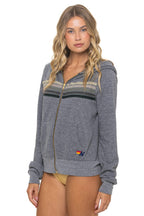 Retro 5 STRIPE HOODIE - HEATHER GREY GREY
