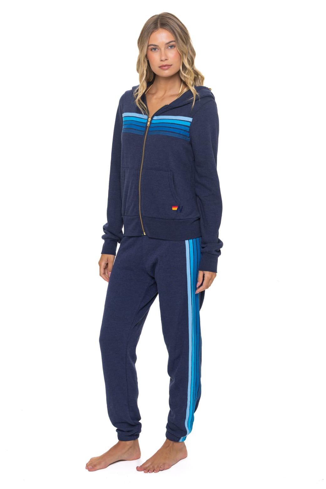 Retro 5 STRIPE HOODIE - NAVY BLUE