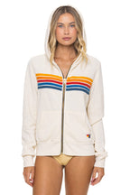 Retro 5 STRIPE HOODIE - VINTAGE WHITE