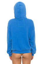 Retro LOGO PULLOVER RELAXED HOODIE - COBALT