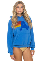 Retro LOGO PULLOVER RELAXED HOODIE - COBALT