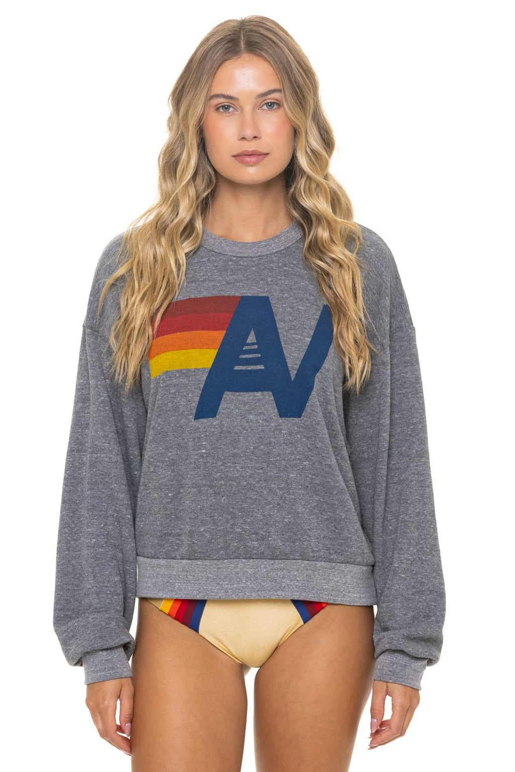 Retro LOGO RELAXED CREW SWEATSHIRT - HEATHER