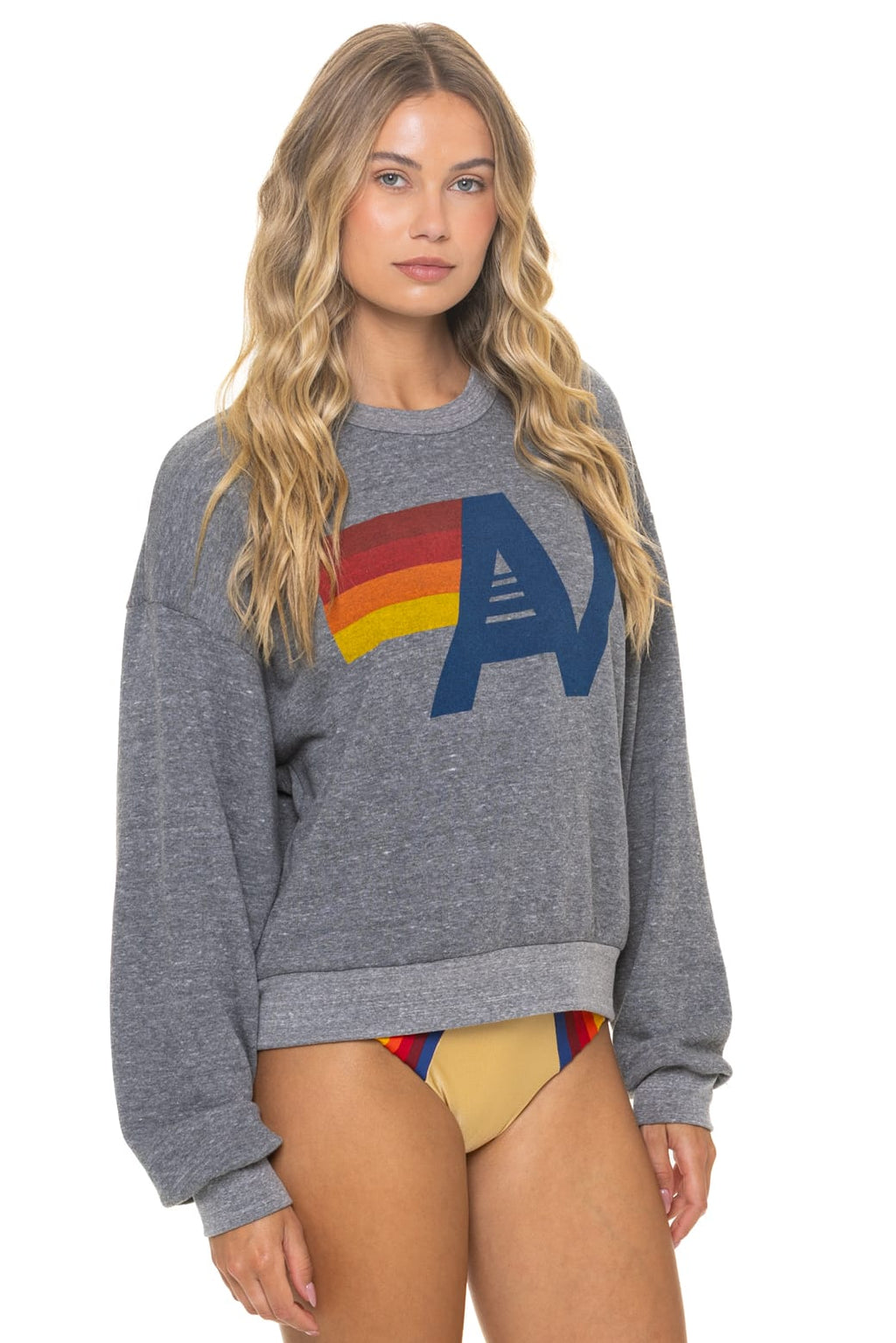 Retro LOGO RELAXED CREW SWEATSHIRT - HEATHER