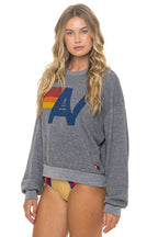 Retro LOGO RELAXED CREW SWEATSHIRT - HEATHER