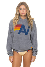 Retro LOGO PULLOVER RELAXED HOODIE - HEATHER GREY