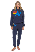 Retro LOGO PULLOVER RELAXED HOODIE - NAVY