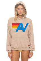 Retro LOGO PULLOVER RELAXED HOODIE - SAND