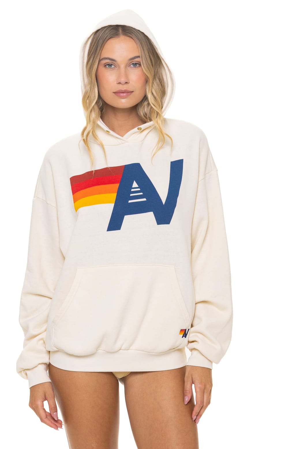 Retro LOGO PULLOVER RELAXED HOODIE - VINTAGE WHITE