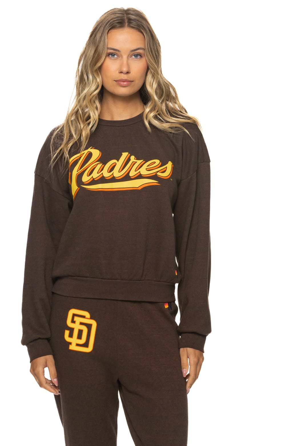 Retro SAN DIEGO PADRES 2026 RELAXED CREW SWEATSHIRT - BROWN