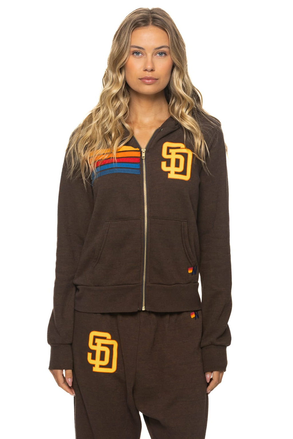 Retro SAN DIEGO PADRES 2026 ZIP HOODIE - BROWN