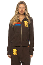 Retro SAN DIEGO PADRES 2026 ZIP HOODIE - BROWN